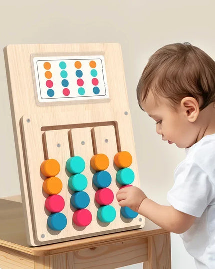 Montessori Wooden Color Shape Matching Cognition Learning Game Board Toys Early Education Children Brain Logic Thinking Develop