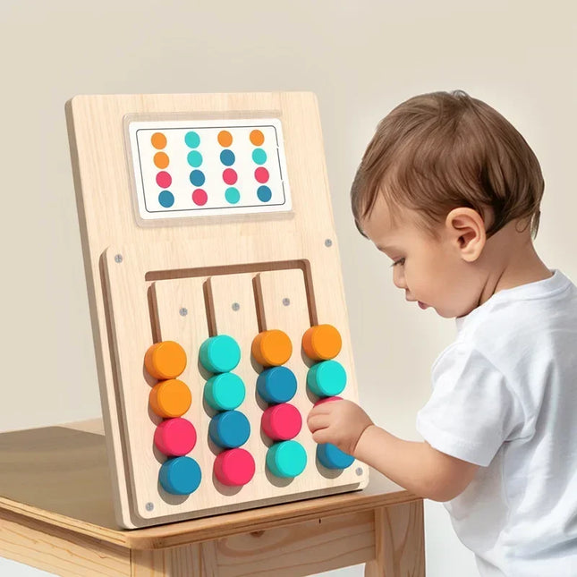 Montessori Wooden Color Shape Matching Cognition Learning Game Board Toys Early Education Children Brain Logic Thinking Develop