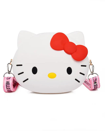 Hello Kitty Silicone Crossbody Bags Women Girls Kawaii 11cm/19cm Messenger Bag 3d Shoulder Small Purse Phone Bag Girlfriend Gift