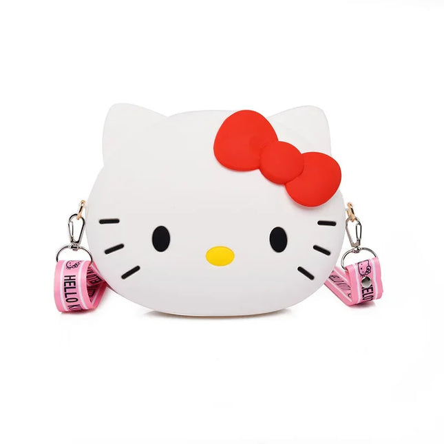 Hello Kitty Silicone Crossbody Bags Women Girls Kawaii 11cm/19cm Messenger Bag 3d Shoulder Small Purse Phone Bag Girlfriend Gift
