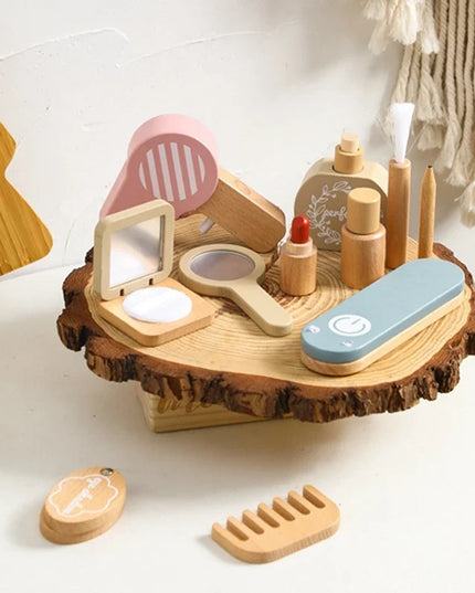 Wooden Baby Toys Simulation Cosmetics Set Pretend Makeup Toys Girls Playing House Game Children Early Education Montessori Toys