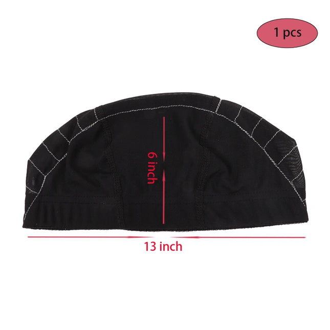 1Pcs Glueless Mesh Cap With White Line For Wig Making Black Frontal Map Cap With Guideline For Beginner Hairnet 4*4 Lace Closure