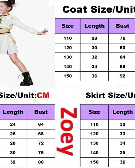 New Kids K-pop Demon Hunters Cosplay Mira Rumi Zoey Costume Girls Uniform Halloween Party 3D Printed Disguise Party Costumes