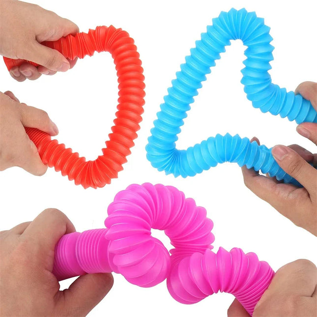 5/10 Pcs Pop Tubes Sensory Fidget Tubes with Autism Classroom Prizes Gifts Fidget Toy Sensory Learning Tubes for Anxiety