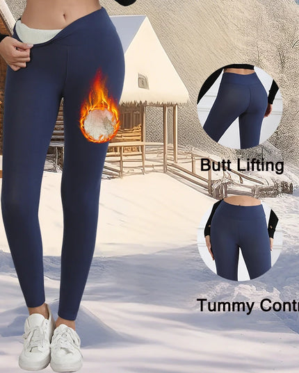 Autumn Winter Warm Fleece Women Leggings Velvet Thicken High Waist Tights Elastic Slim Solid Color Leggings Prevent Cold Tights