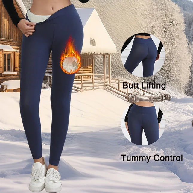 Autumn Winter Warm Fleece Women Leggings Velvet Thicken High Waist Tights Elastic Slim Solid Color Leggings Prevent Cold Tights