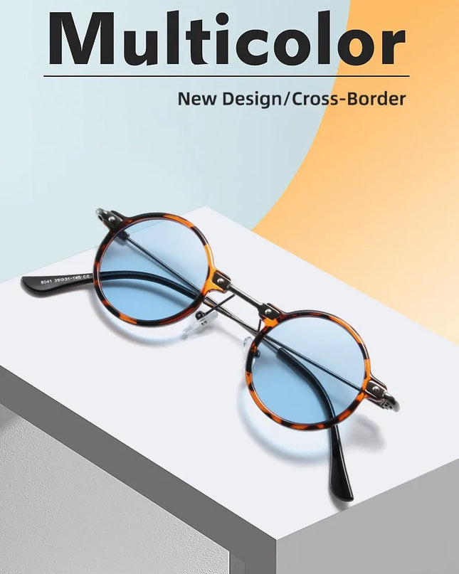 Round Sunglasses For Men Women Retro  Steampunk Sun Glasses Male Female Brand Designer Metal Frame Eyewear Shades Oculos De Sol