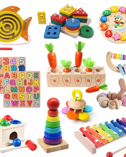 Montessori Wooden Games Baby Toys Puzzle Geometry Educational Games Kids Development Early Learning Toys For Children 1 Year 2