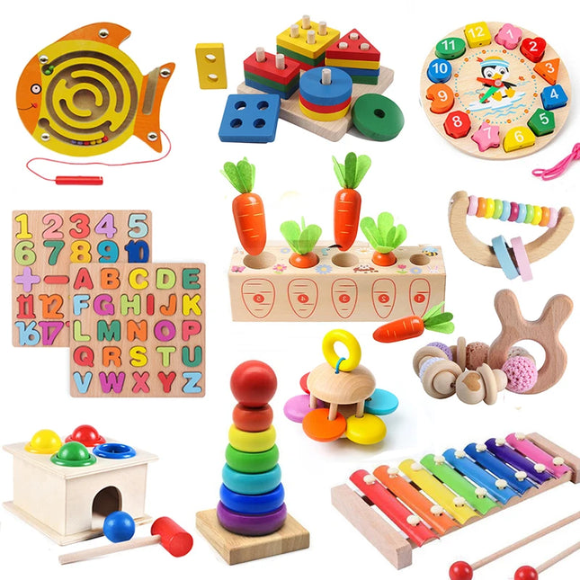 Montessori Wooden Games Baby Toys Puzzle Geometry Educational Games Kids Development Early Learning Toys For Children 1 Year 2