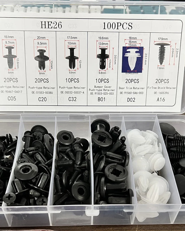 Auto Fastener Clip Mixed Car Body Push Retainer Pin Rivet Bumper Door Trim Panel Fastener Kit Car Clips Box or Bag packaging