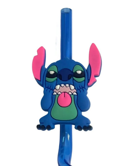 Cartoon Stitch Series Curved Straw Ice Cream Straw Soft Rubber Environmentally Friend Material Food Grade Artistic Design Straw