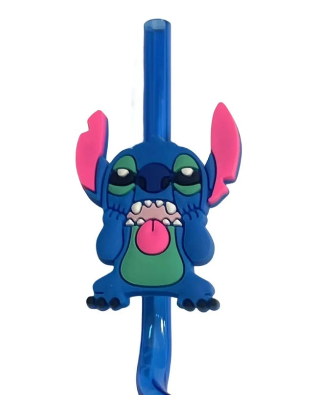 Cartoon Stitch Series Curved Straw Ice Cream Straw Soft Rubber Environmentally Friend Material Food Grade Artistic Design Straw