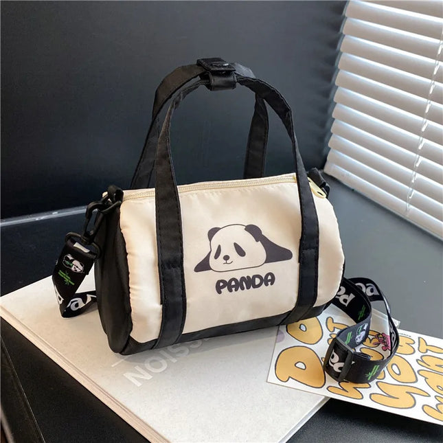 MINISO Stitch Canvas Shoulder Bag For Women Cartoon Strawberry Bear Casual Crossbody Bag Daily Commuting Gift for Kids Christmas