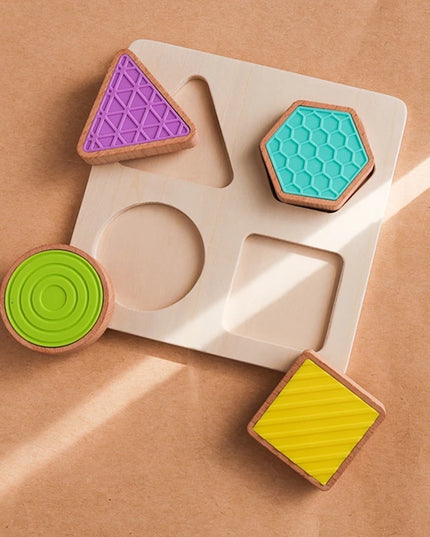 Montessori Wood Toys 0-12Months Baby Colorful Geometry Grasping Board Toys Newborn Sensory Touch Shape Recognition Game Toy Gift