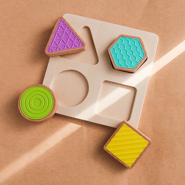 Montessori Wood Toys 0-12Months Baby Colorful Geometry Grasping Board Toys Newborn Sensory Touch Shape Recognition Game Toy Gift