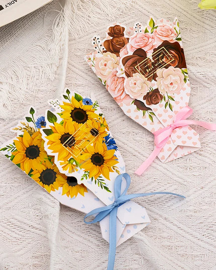 Creative Carnation Thanks Flowers Postcard Exquisite Beautiful Greeting Card Floral Birthday Cards Teacher Day Birthday Gifts