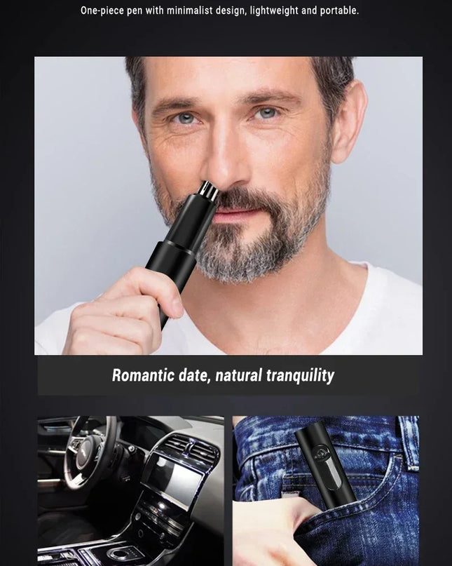 2 In 1 Electric Portable Ear And Nose Hair Trimmer Clipper 2024 Professional Painless Portable Eyebrow For Men