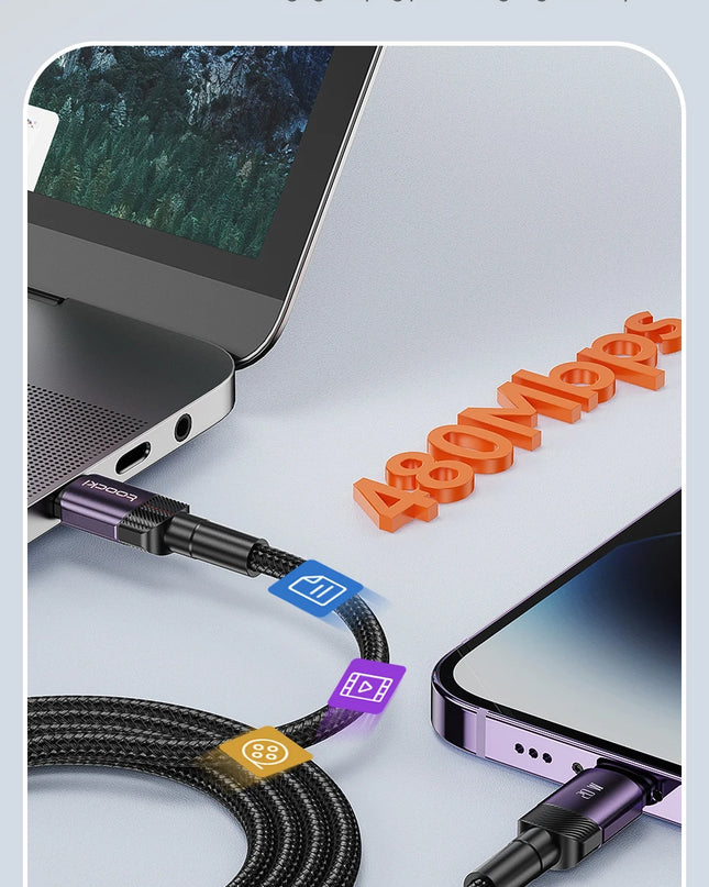 Toocki USB Type C Cable Fast Charging USB C Charger Cord For iPhone 15 14 13 12 11 Huawei P40 P30 Realme Oppo Oneplus Samsung