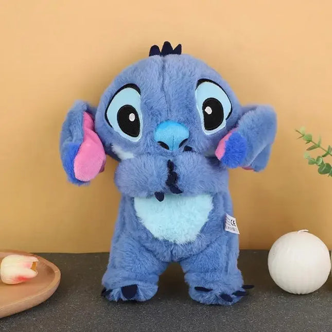 Pink Angel Stitch Plush Doll - Breathing Light & Music, Cute Anime Soothe Toy for Babies/Kids, Ideal Christmas/Birthday Gift