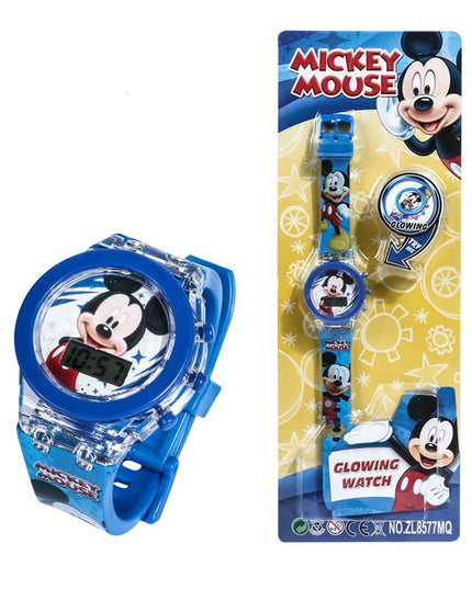 Flash Light Frozen Mickey Kids Watches For Girls Cartoon Spiderman Children Watch Boys School Student Digitel Clock Gifts