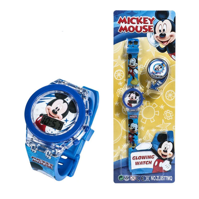 Flash Light Frozen Mickey Kids Watches For Girls Cartoon Spiderman Children Watch Boys School Student Digitel Clock Gifts