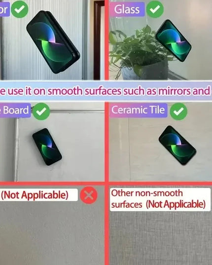 Phone Silicone Suction Cup Holder Multifunctional Suction Cup Wall Stand Square Anti-Slip Single-Sided Case Mount Back Sticker