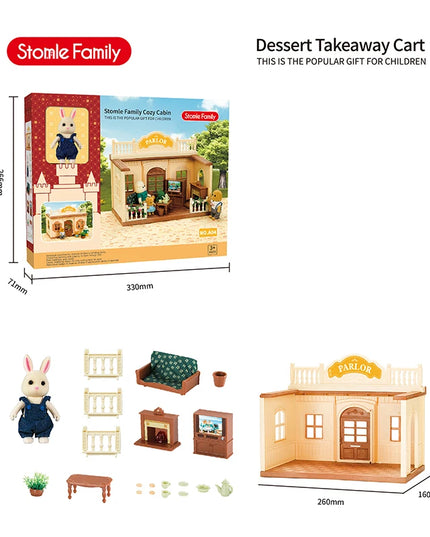 2025 New simulation furniture toys gift simulation room forest family small west house rabbit animal model home play toys