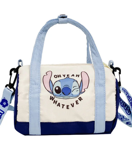 MINISO Stitch Canvas Shoulder Bag For Women Cartoon Strawberry Bear Casual Crossbody Bag Daily Commuting Gift for Kids Christmas