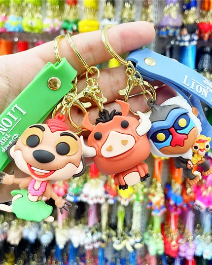 New Anime Disney Keychain Cartoon Mickey Mouse Minnie Lilo & Stitch Cute Doll Keyring Ornament Key Chain Pendant Kids Toys Gifts
