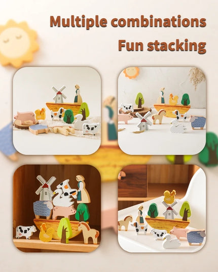 Montessori Game 1Set Of Farm Simulated Wooden Children's Toys Educational Toy Baby Room Decoration Desktop Furnishings Baby Gift