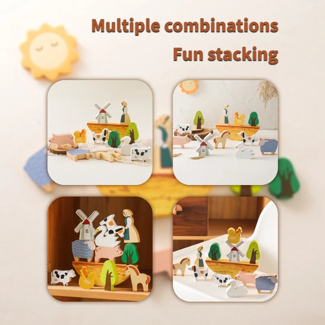Montessori Game 1Set Of Farm Simulated Wooden Children's Toys Educational Toy Baby Room Decoration Desktop Furnishings Baby Gift