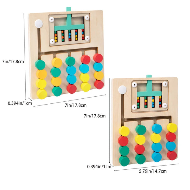 Montessori Wooden Color Matching Puzzles, Logic Game,Thinking Training Enlightenment Hand-eye Coordination Early Educational Toy