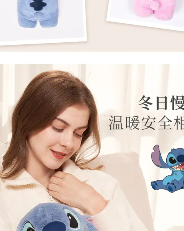 Stitch Angel Lotso peluche a mano bottiglia calda bottiglie di acqua calda inverno portatile borsa a mano calda