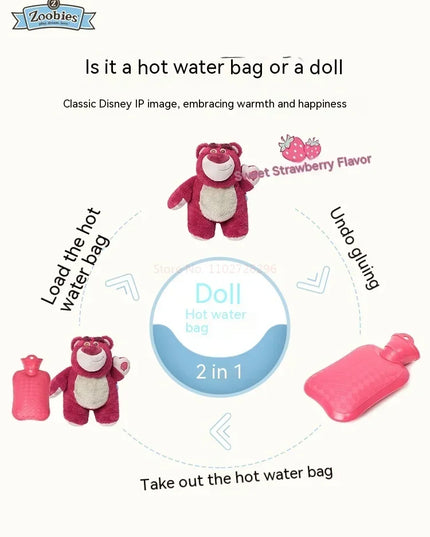 Stitch Angel Lotso peluche a mano bottiglia calda bottiglie di acqua calda inverno portatile borsa a mano calda