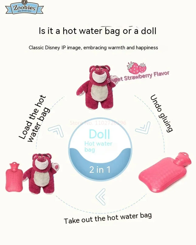 Stitch Angel Lotso peluche a mano bottiglia calda bottiglie di acqua calda inverno portatile borsa a mano calda