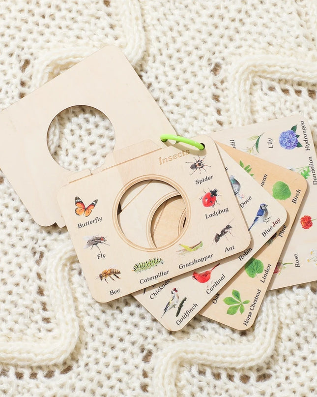 Montessori Wood Book Toys Educational Toys Outdoor Animals Plants Cognitive Puzzle Toys for Kids Wooden 0 12 Months Baby Toys