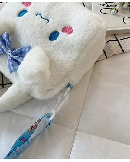 Sanrio Plush Bag Kawaii Kuromi Cinnamoroll Melody Cartoon Anime Handbag Crossbody Cosmetic Travel Storage Bags Women Girls Gifts