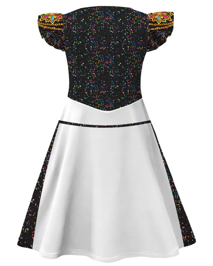 Kids Zoey Mira Rumi Demon Cosplay Costume Girls Huntrix Flying Sleeve Dress For Halloween K-Pop Idol Hunters Role Play Outfits