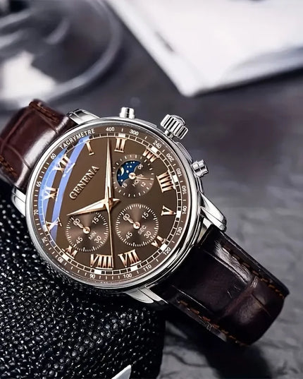 GENEVA High Quality Men's Luxury Belt Fashion Quartz Watch Men Round Business Student Sport Waterproof Glow Clock