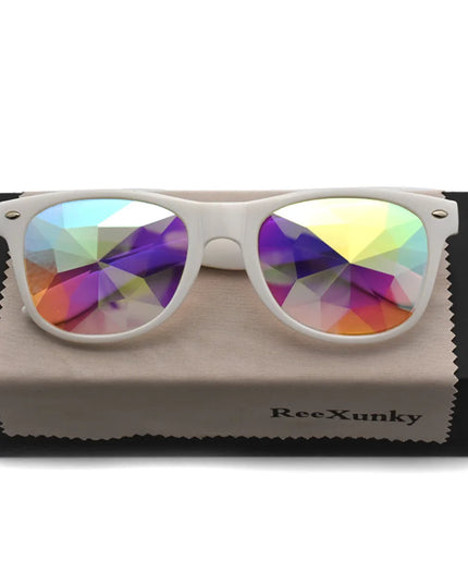 Classic Square Party Sunglasses Women Men Fashion EDM Light Diffraction Futuristic Rave Festival Sun Glasses Psychedelic Prism