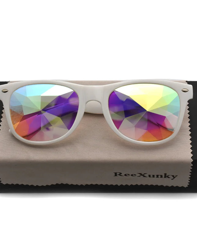 Classic Square Party Sunglasses Women Men Fashion EDM Light Diffraction Futuristic Rave Festival Sun Glasses Psychedelic Prism