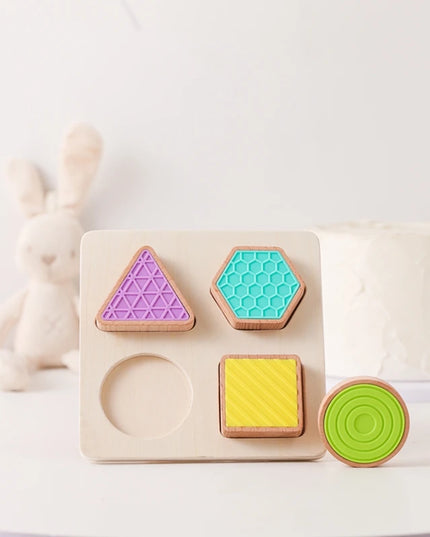 Montessori Wood Toys 0-12Months Baby Colorful Geometry Grasping Board Toys Newborn Sensory Touch Shape Recognition Game Toy Gift