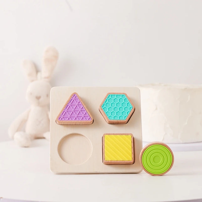 Montessori Wood Toys 0-12Months Baby Colorful Geometry Grasping Board Toys Newborn Sensory Touch Shape Recognition Game Toy Gift