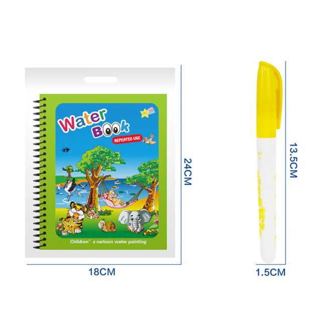 Montessori Toys Reusable Coloring Book Magic Water Drawing Book for Kids Toddler Toy Painting Book Educational Toys for Children