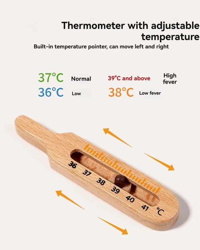 Children playing house simulation, doctors, nurses, stethoscopes, medical kits, syringes, toy sets, wooden boys and girls
