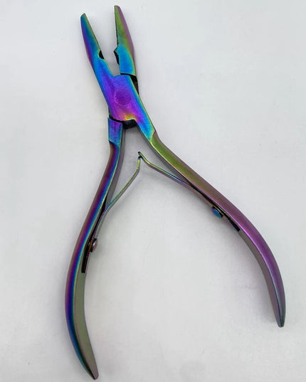 1 PC 5 inch Silver Stainless Steel Clamp Hair Extension Plier with hole Keratin Hair Extensions Ring Removal Tools