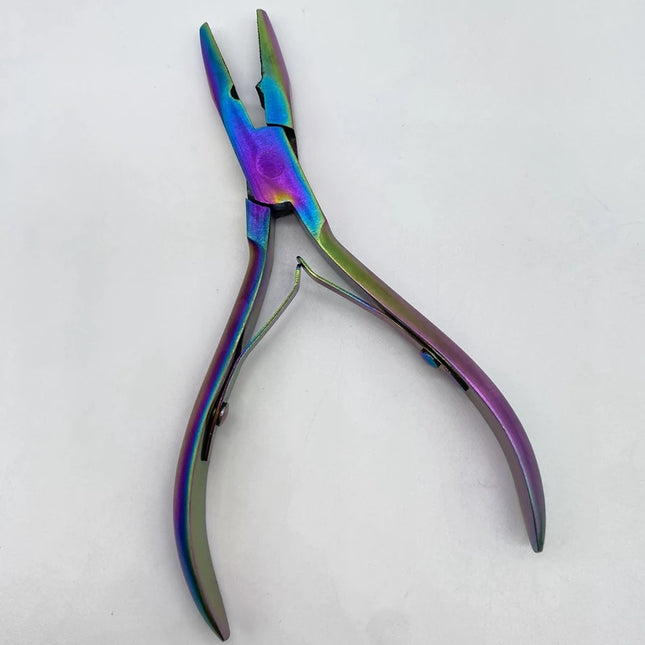 1 PC 5 inch Silver Stainless Steel Clamp Hair Extension Plier with hole Keratin Hair Extensions Ring Removal Tools