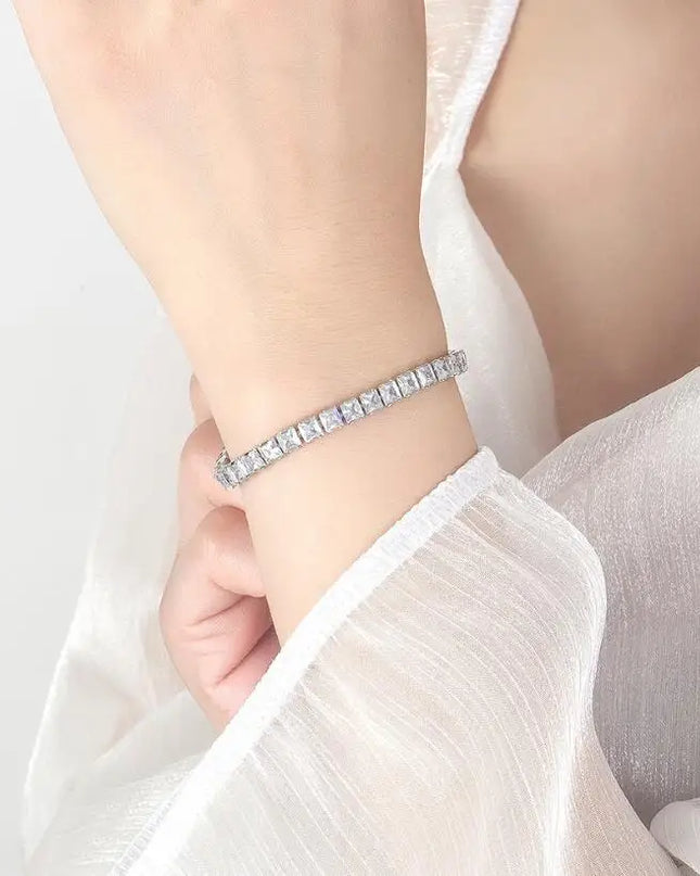 Real 3MM D VVS Moissanite Tennis Bracelet Passes Diamond Sparkling Test Solid S925 Jewelry Wedding Women Gift