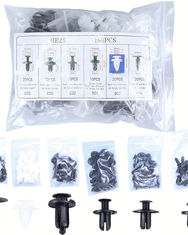 Auto Fastener Clip Mixed Car Body Push Retainer Pin Rivet Bumper Door Trim Panel Fastener Kit Car Clips Box or Bag packaging