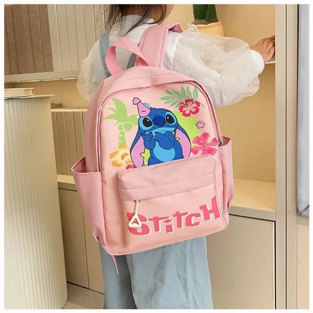2025New Disney Lilo and Stitch Backpack Kawaii Cartoon Anime Printed Accessories Storage Bag Children's Casual Shoulder Bag Gift